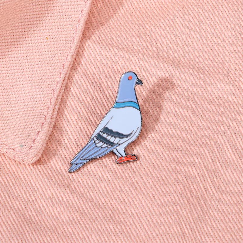 Unisex Oil Drop Pigeon Brooch Alloy Cartoon Pin Badge for Suit DIY Clothes Bags Shoes Hat Scarf T-shirt Jeans Car