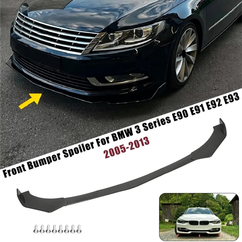 Sport Front Bumper Splitter Spoiler Lip For BMW 3 Series E90 E91 E92 E93 2005-2013 5Pcs Adjustable Sectional Car Tuning Body Kit