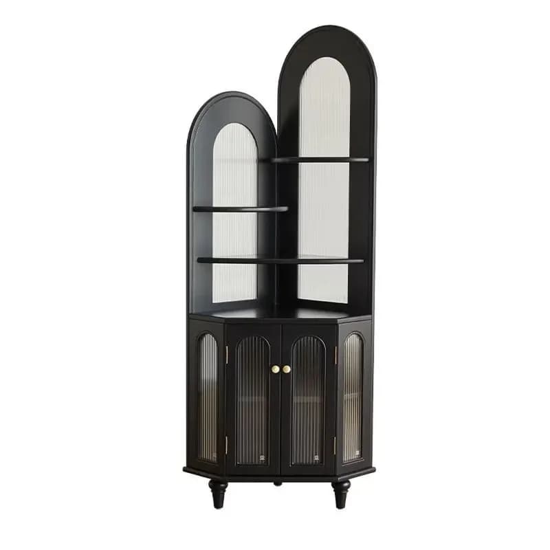 French antique retro solid wood corner rack living room corner cabinet
