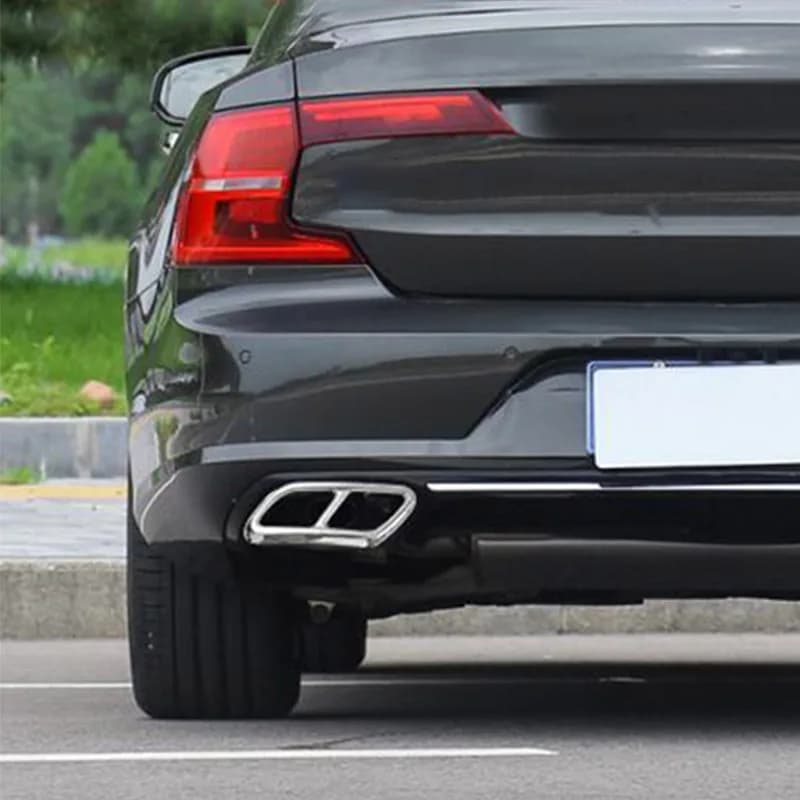 cheya Stainless Steel Car Tail Muffler Exhaust Pipe Output Cover Trim for Volvo XC60 S60 XC90 S90 V90 Exterior Accessories