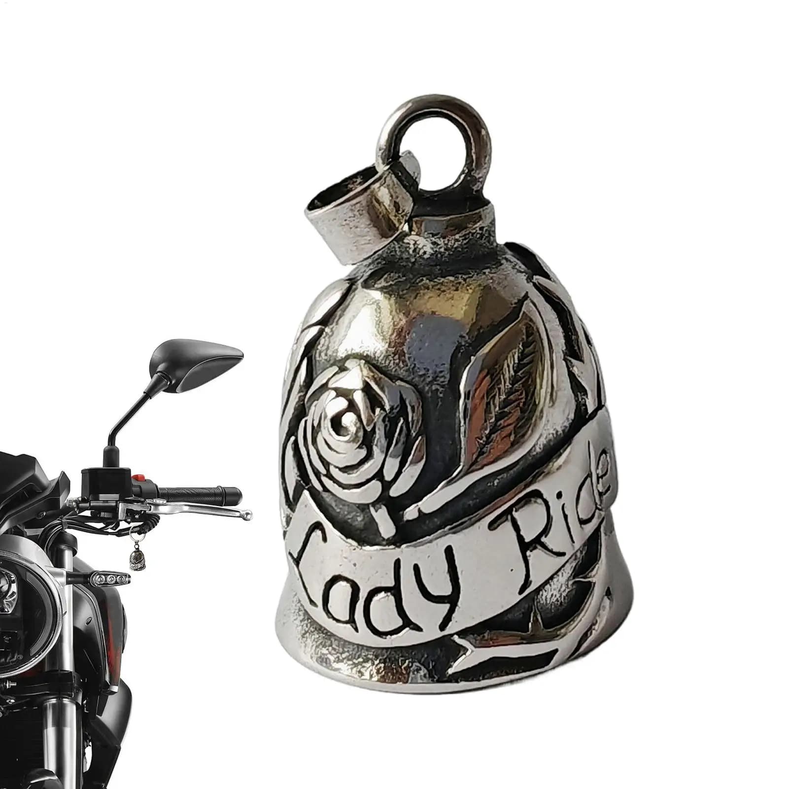 Motorcycle Bell, Metal Charm with Rose Design Angel Bells for Motorcycles for Girls Cycling Adults Riders Women Christmas Men