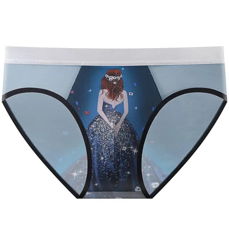 Men's Ultra-thin Mesh Underwear Comfortable Personalized Pattern Mid Waist Briefs Breathable Soft U Convex Pouch Sissy Panties