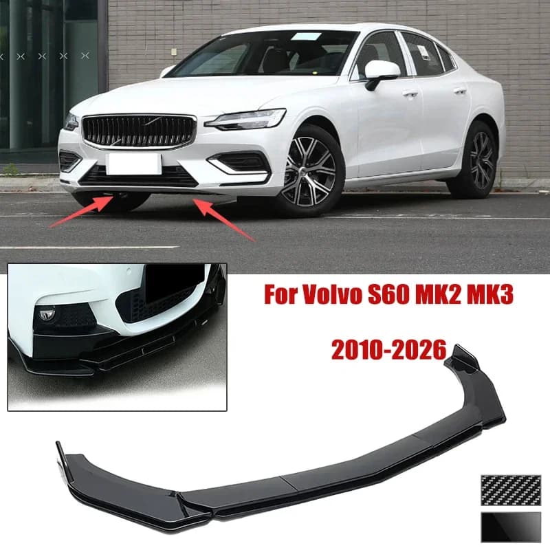 5pcs Front Bumper Shovel For Volvo S60 MK2 MK3 2010-2026 Spoiler Front Bumper Deflector Anti Scratch Protection Device