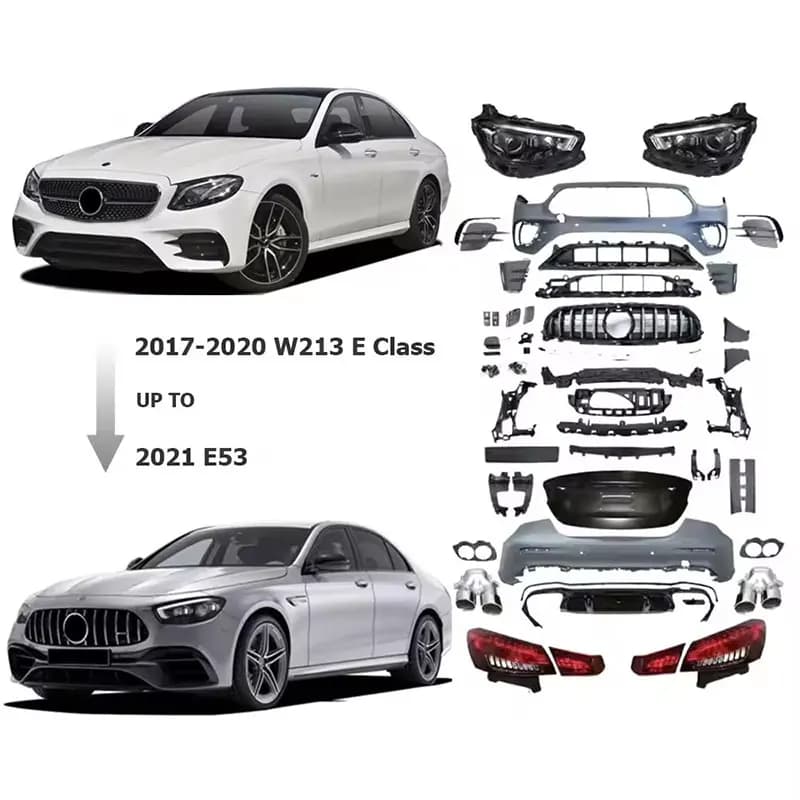 2017-20y W213 E300 E500 Old Upgrade to New 2021y E53 Car Auto Body Kits Parts Accessories Bumper for  Benz E Class