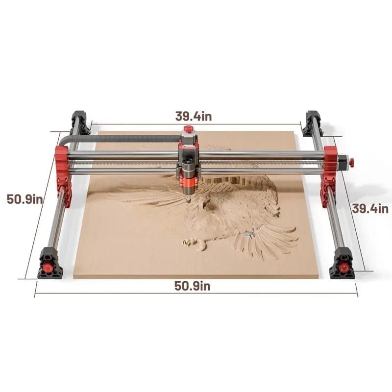 Twotrees 2025 TTC-H40 4 Axis Large 1m*1m Working 800w Spindle CNC Router Machine for Antique Carved Wood Furniture Bedside Table
