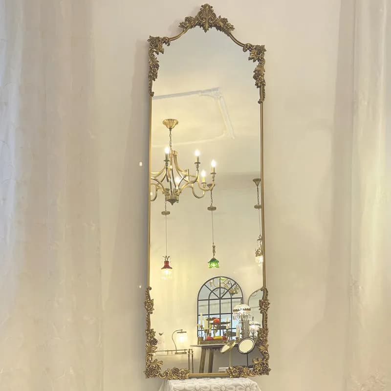 Nordic Gold Decorative Mirrors Wall Luxury Big Design Long Vintage Mirrors Full Body Bedroom Espejos De Piso Home Decorations
