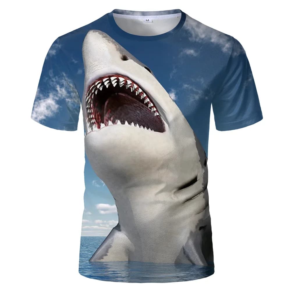 Summer Deep Sea Shark 3D Printed T-Shirt Streetwear Men Casual Fashion Harajuku Oversized T-Shirt T-Shirt Tops Clothing