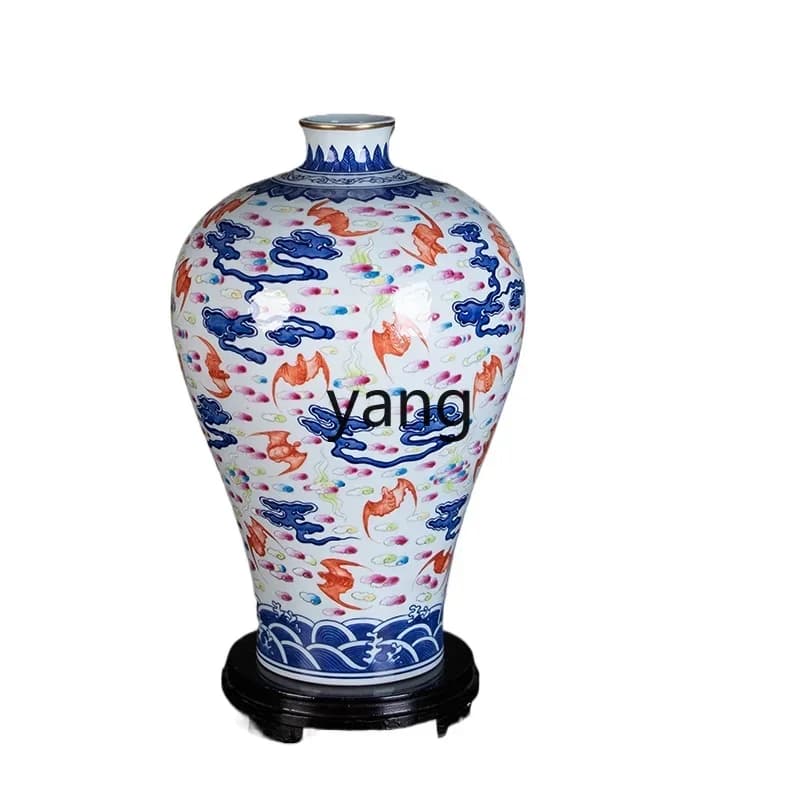 LH  new Chinese vase Jingdezhen ceramics hand-painted plum vase living room ornament