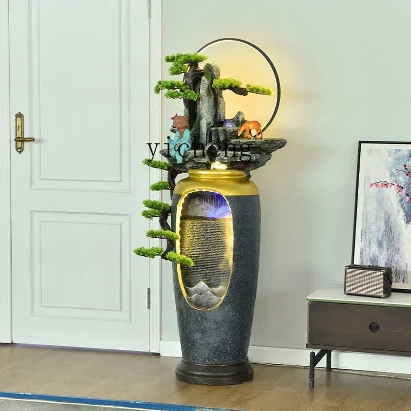 BJ-9 Chinese-style flowing water fountain floor-to-ceiling ornament TV cabinet next to the entrance living room indoor landsc
