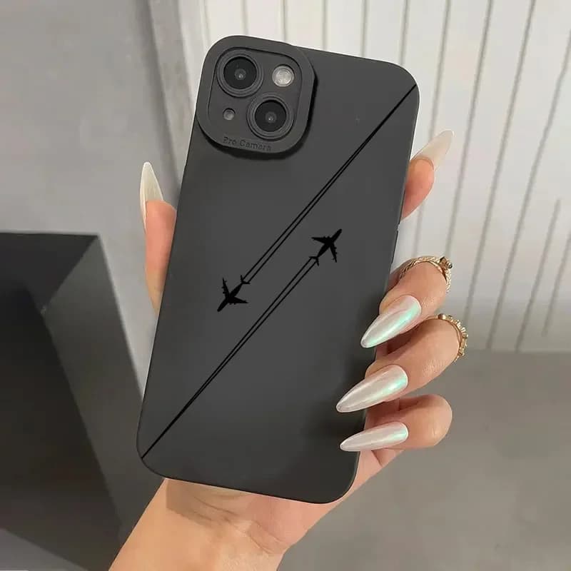 Premium Airplane Pattern Phone Case For iPhone 18 17 16 15 Pro Max Cases iPhone 14 13 12 11 16 Plus 16E Air Soft Silicone Cover