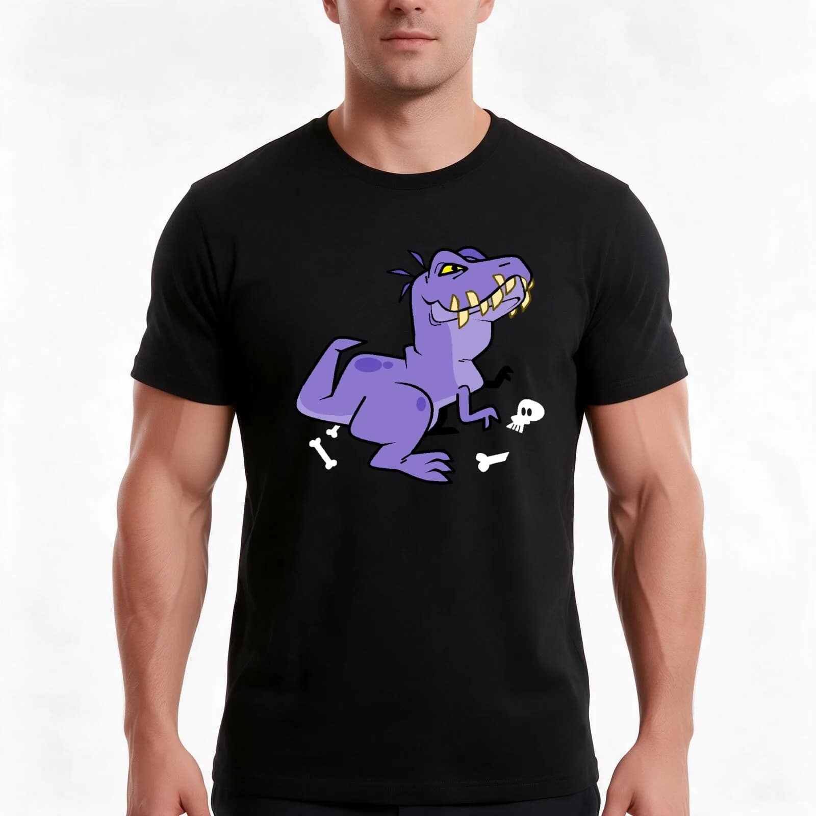 Baby T Rex T-Shirt, Summer Casual Cotton Tee, Oversized Streetwear Tops, Vintage Graphic Print, Loose Fit Short Sleeve