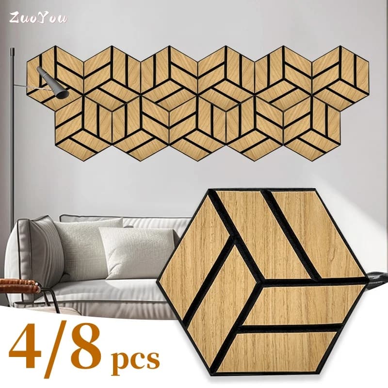 Hexagonal Sound-absorbing Board Self-adhesive Background Wall Decortion Bedroom Soundproof Wall Sticker Office Noise Reduction