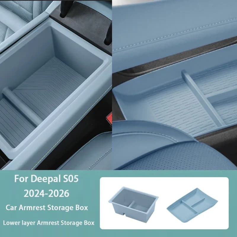 For Changan Deepal S05 2024-2026 Car Armrest Storage Box S05 Lower Layer of The Center Console Storage Box Interior Accessories