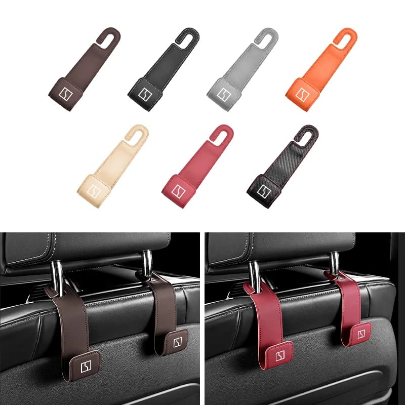 2pcs Car Seat Back Headrest Hook Leather Hanger Auto Interior Accessories For Zeekr X 001 009 2022 2023 2024 Al