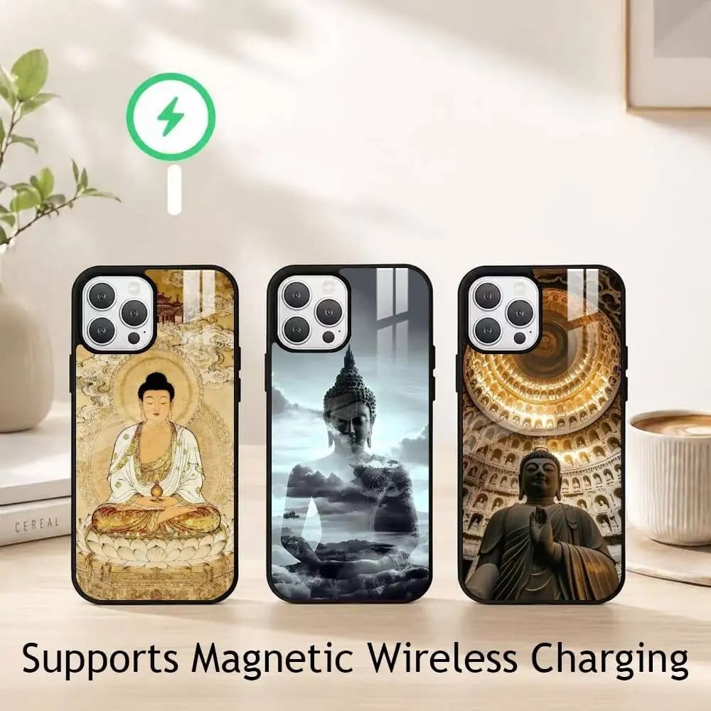 Tibetan Buddhism Culture Buddha gift Phone Case For iPhone18,17,16,15,14,13,12,11 Plus,Pro Allows magnetic wireless charging