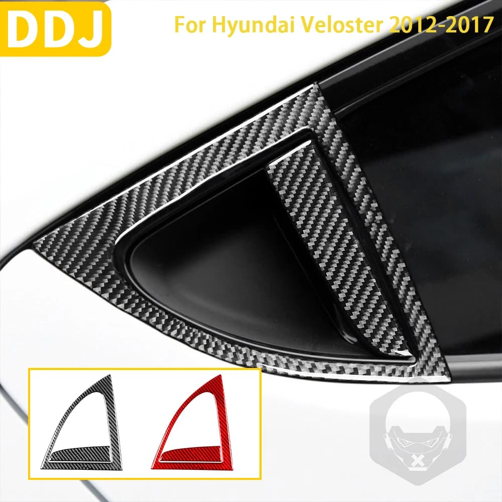 For Hyundai Veloster 2012 2013 2014 2015 2016 2017 Accessories Carbon Fiber Car Exterior Rear Window Trim Sticker Decoration