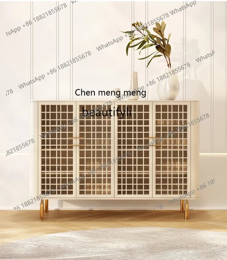 X  Solid wood shoe cabinet Household storage Light luxury door cabinet Living room storage side cabinet