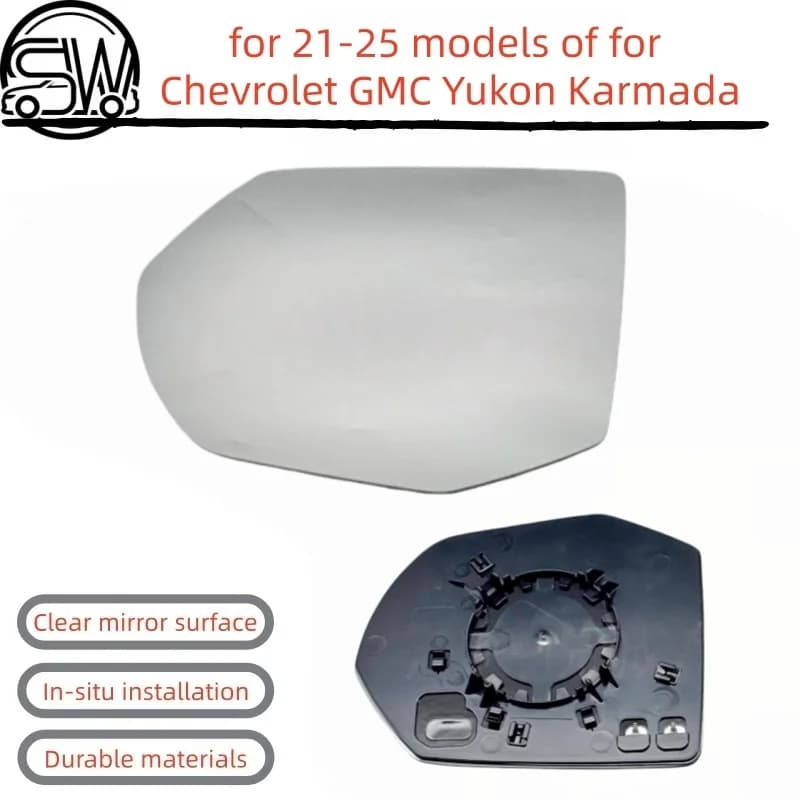 Heated rearview mirror and rearview glass for 21-25 models of for Chevrolet GMC Yukon Karmada.