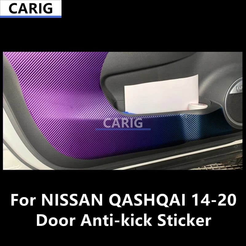 For NISSAN QASHQAI 14-20 Door Anti-kick Sticker Modified Carbon Fiber Interior Car Film Accessories Modification