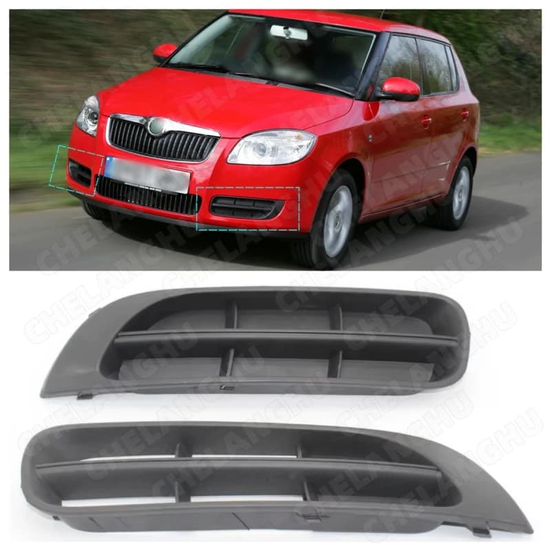 1Pair For Skoda Fabia MK2 2007 2008 2009 2010 2010 Car-Styling Front Bumper Lower Grille Fog Light Fog Lamp Grille Cover