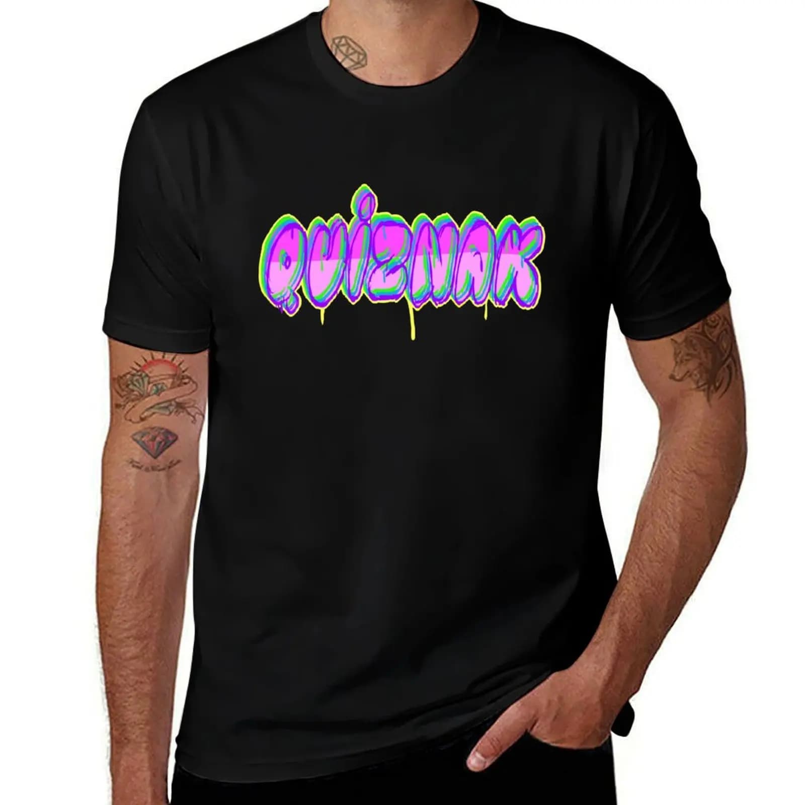 QUIZNAK T-Shirt Plus Size Gym Sports T-Shirt