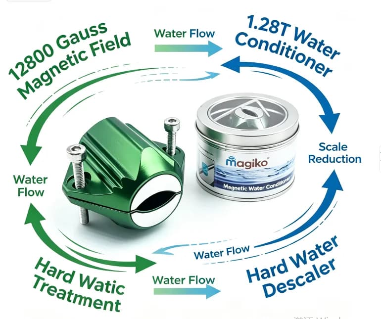12800G Magnetic Water Descaler Conditioner Hard Water Scale Prevention Tool for Farm Irrigation Residential Household Water Line