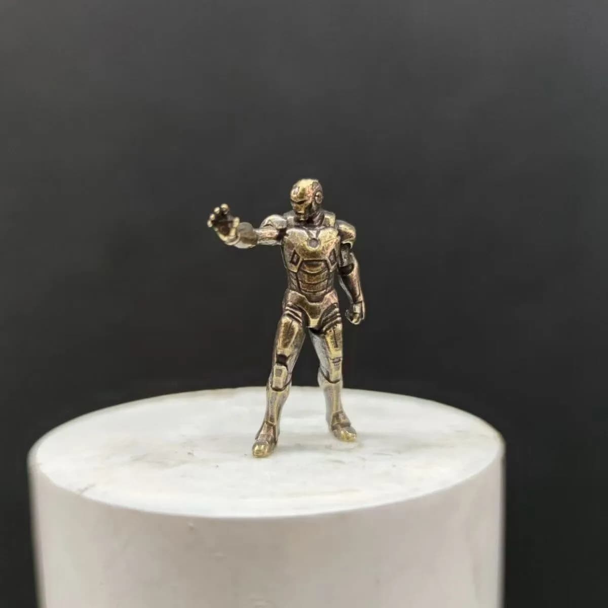 Brass Statue 1/64 Micro Landscape Decoration Vintage Carved Nice Art Work
