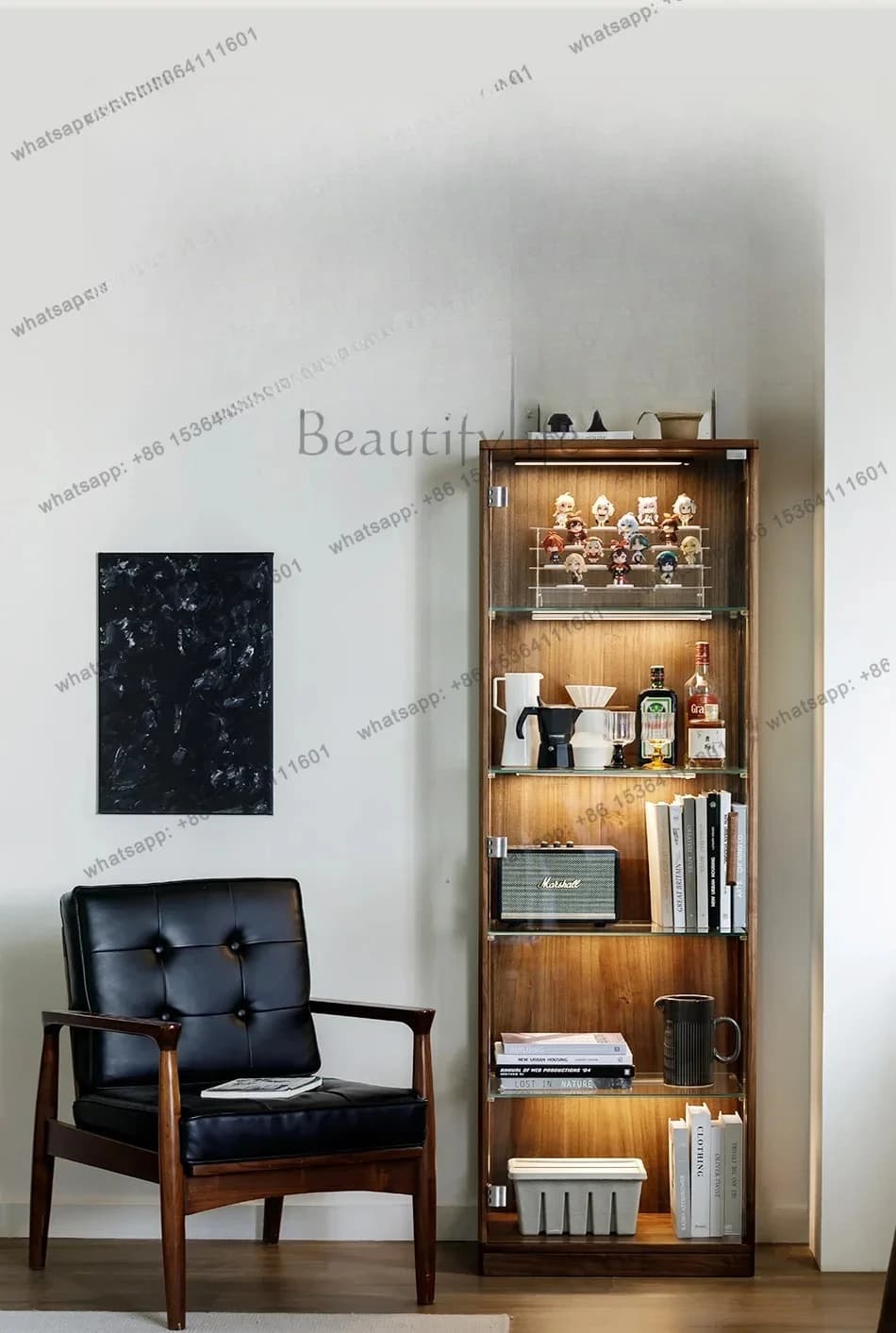 Factory Direct XXGlass Display Cabinet All Solid Wood Living Room Simple Modern TV Side Cabinet