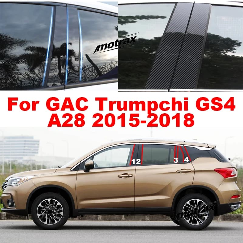 For GAC Trumpchi GS4 A28 2015 2016 2017 2018 Car Central Window Decorative Cover Center Film Pillar B C Pillar Sticker