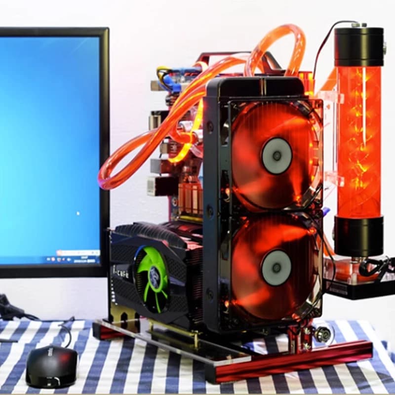 PC-JMK5 DIY Computer Chassis Bracket Portable Vertical Game Chassis Frame Open Water-Cooled Aluminum Case Rack For ITX M-ATX ATX