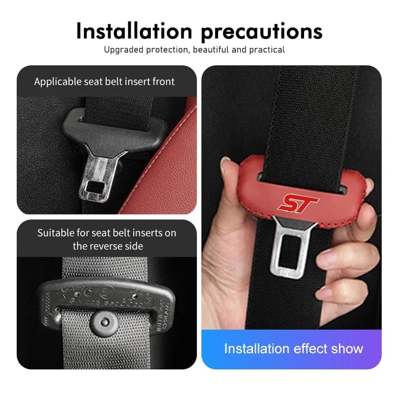 Racing Seat Belt Buckle Protector Anti Wear Cover Car Interior Trim for Ranger Explorer Kuga Focus Fiesta Mondeo Edge