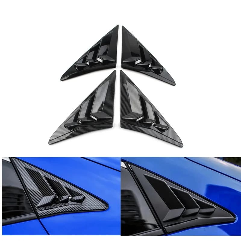Fit For Honda Civic 10th 2016-2020 Hatchback Rear Side Window Louvers Air Vent Scoop Shades Cover Trim Blinds Car Accessories