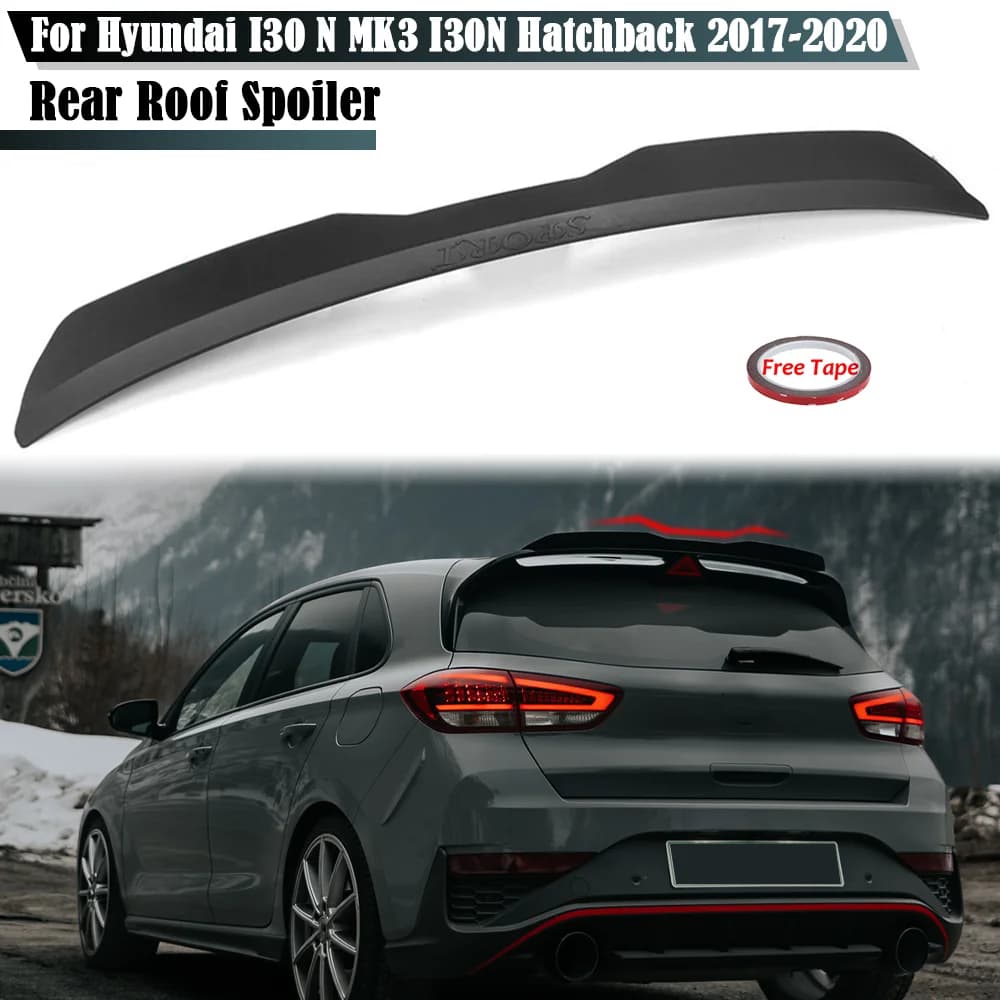 Car Rear Roof Spoiler For Hyundai I30 N MK3 I30N Hatchback 2017 2018 2019 2020 Black / Carbon Look Rear Trunk Spoiler Wing Lip