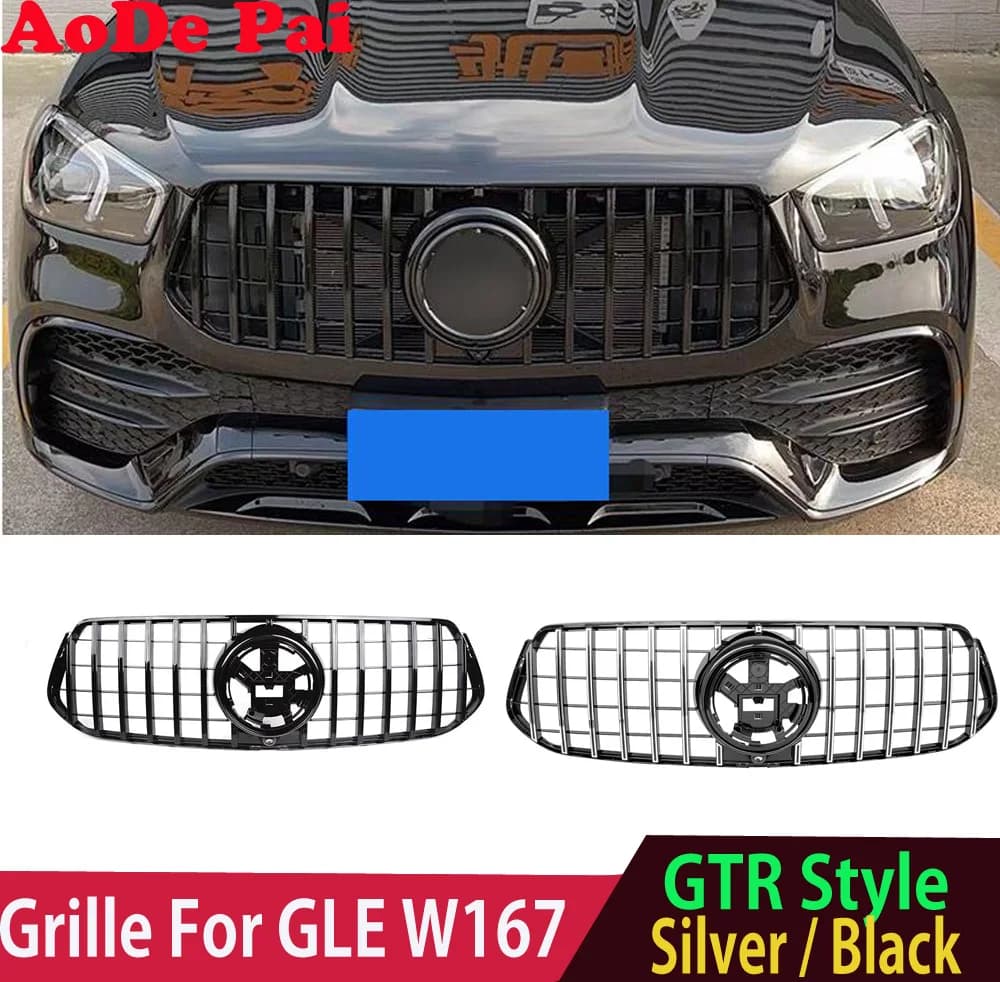 GLE W167 Grille ABS Front Bumper Grill Hood Grid Mesh for Mercedes GLE Class W167 V167 C167 GLE350 GLE450 Sport Edition 20-23