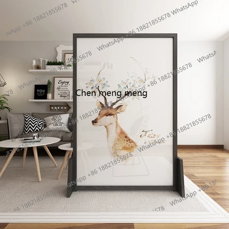 Nordic screen partition modern simple and fashionable living room solid wood European seat screen