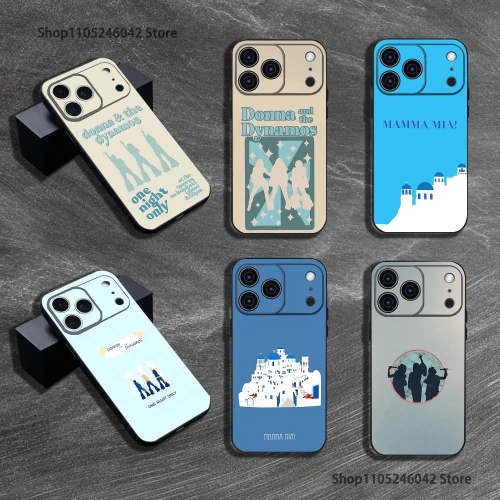 Musical Movie Mamma Mia For iPhone 17,16,15,14,13,12,11,Pro,XS,Max,XR,Plus,E,SE4,Mini Black Soft Cover Phone Case