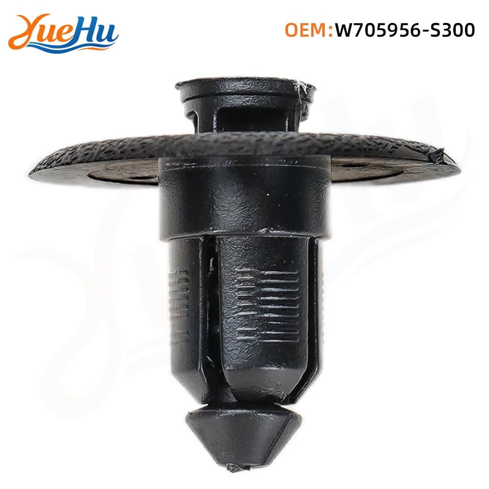 YUEHU W705956‑S300 Cowl Panel Push‑Type Retainer Clips Compatible With Ford LincolnLS Pontiac Oldsmobile Black Nylon Fastener