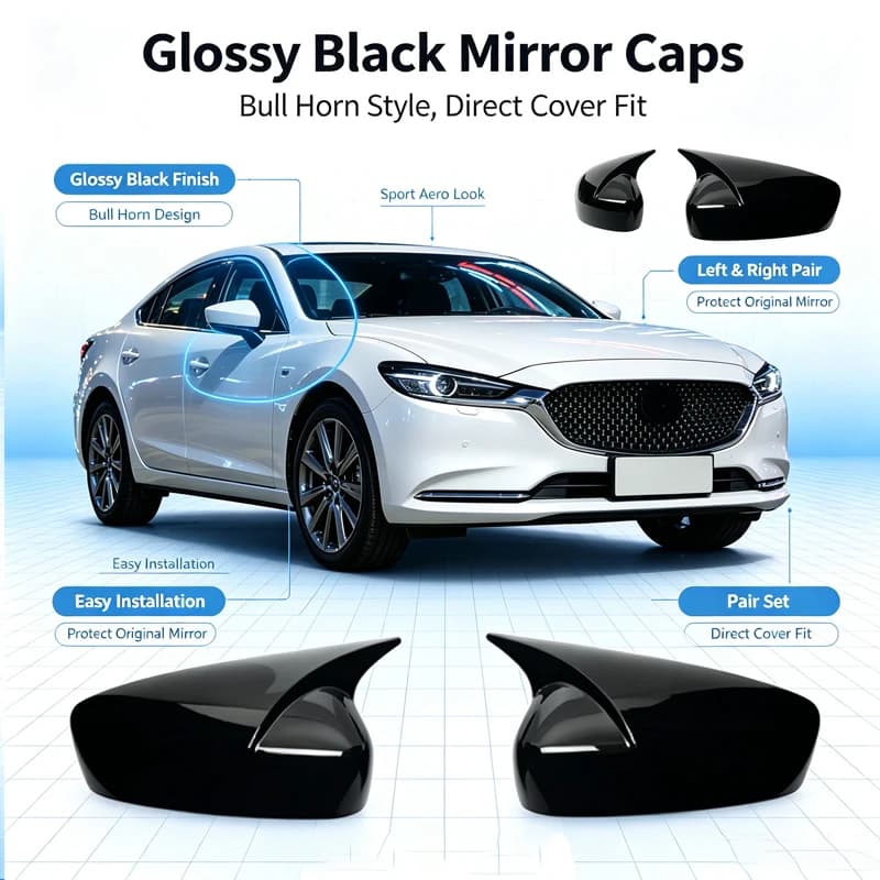 Suitable for Mazda6 Atenza 18-21 horn rearview mirror housing car exterior modified rearview mirror