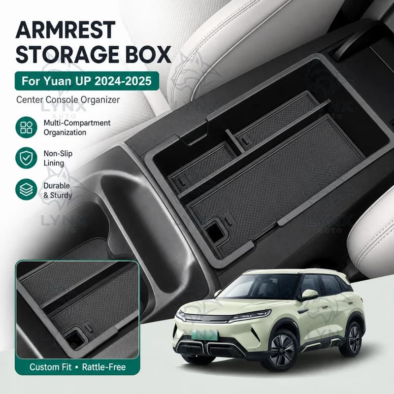 For Yuan UP 2024-2025 Armrest Storage Box Center Console Car Organizer Interior Accessories & Modification Parts
