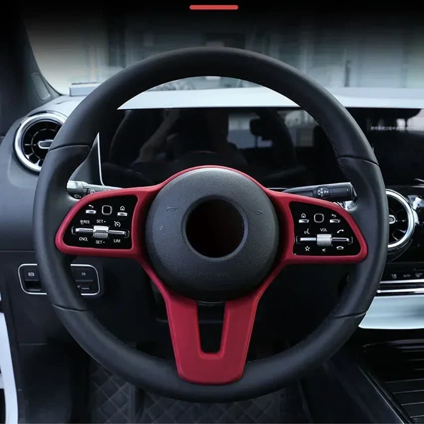 Car Steering Wheel Panel Trim Cover Decor Accessories For Mercedes Benz A B C E G CLA GLB Class W177 W247 W205 W213 C118 W118