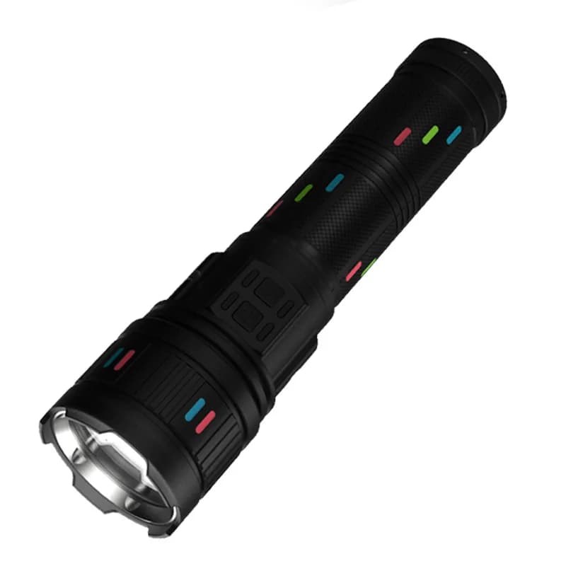 Latest Fresnel Lens Ultra Bright Strong Light Long Range Type-C Rechargeable Mobile Power Zoom LED Flashlight
