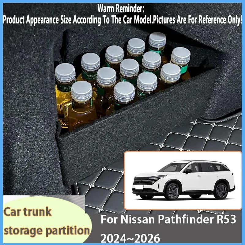 Auto Accessories For Nissan Pathfinder R53 2024~2026 2025 24 Car Organizer Trunk Side Partition Trunk Interior Storage Box Parts