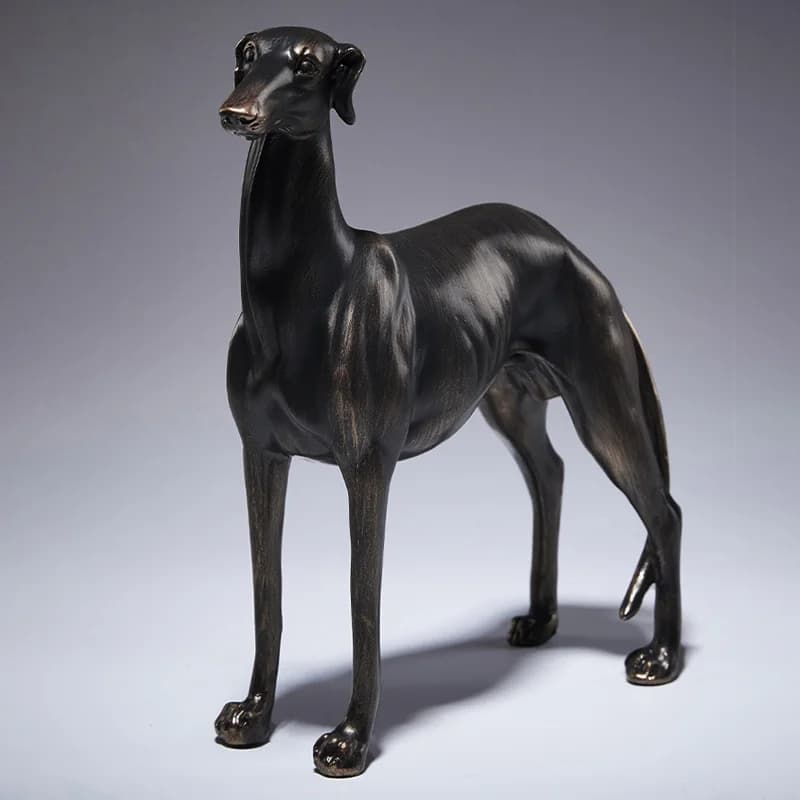 Greyhound Dog Statue,French Bulldog Figurine,Antique Copper Animal Crafts Desktop Resin Ornaments Living Room Office Decoration