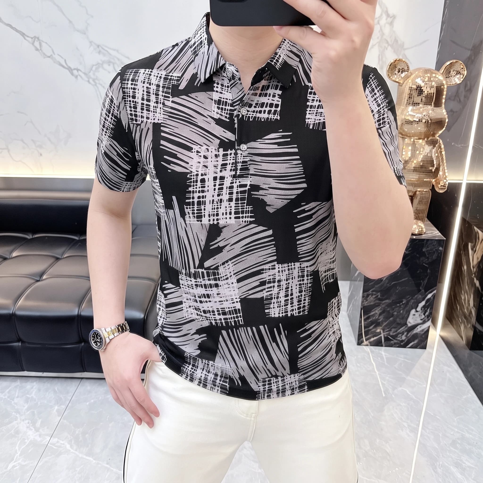 2026 Summer Men's Fashion Casual Short-Sleeved T-Shirt Polo Shirt