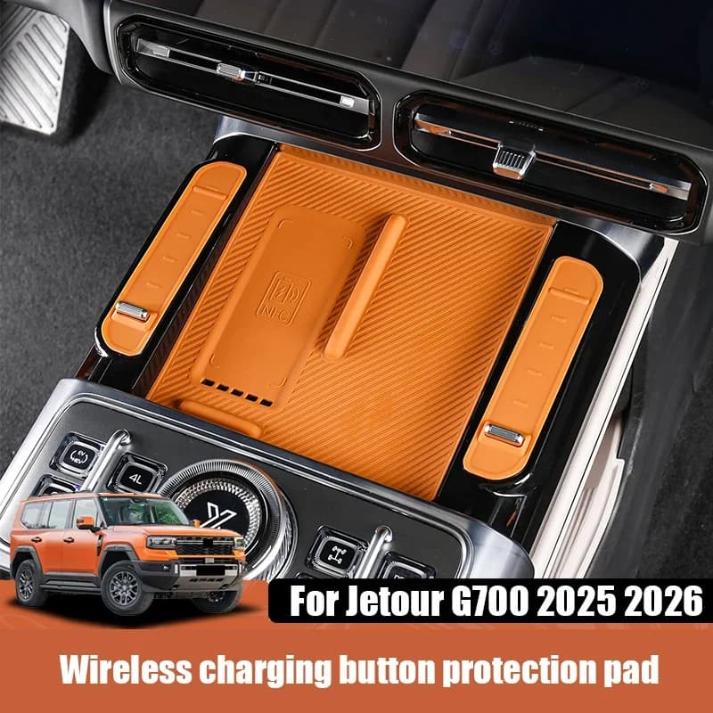 For Jetour G700 2025 2026 Wireless charging button protection pad made of silicone material for car accessories