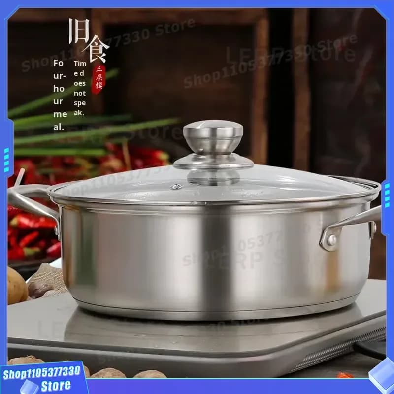1.3kg 304 Stainless Steel Electric Soup Pot Non Stick Industrial Boiler Efficient Commercial Kitchen Cooking Warmer for