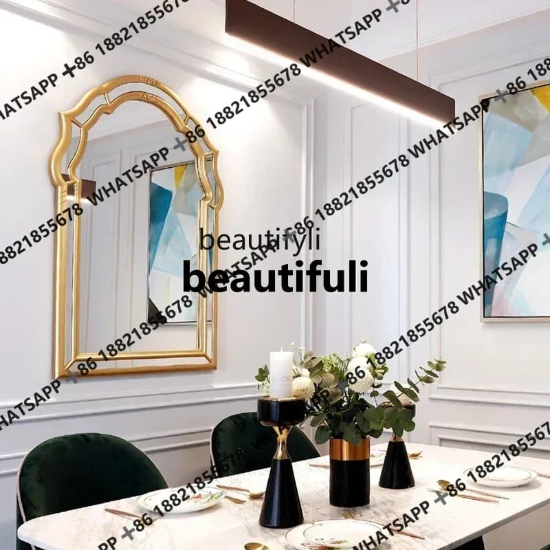 xx1Bathroom wall hanging makeup dressing mirror  American retro secret mirror background wall living room decorative mirror