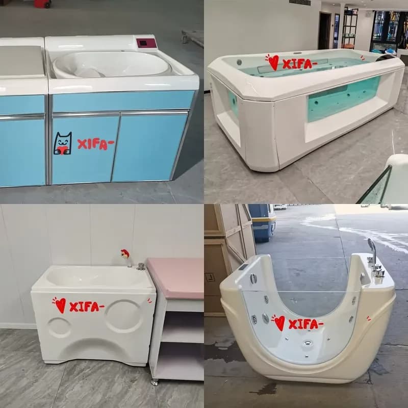 2026Hot Commercial Acrylic Hydrotherapy Bathtub Built-in Thermometer & Anti-Slip Enamel Base for Baby Salons