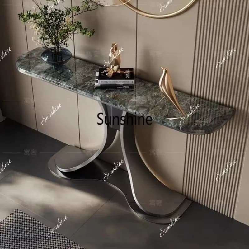 Light luxury marble entrance table high-end feeling living room bar case against the wall entrance tableTJ