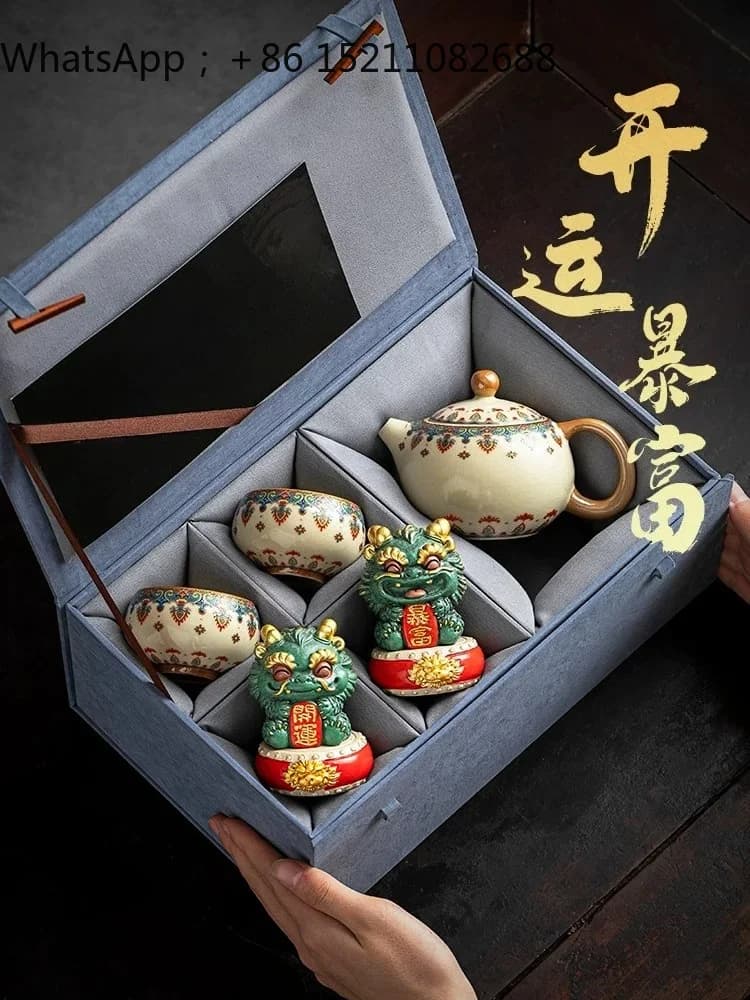 LLY Lucky Pixiu Desktop Ornament Office Study Birthday New Year Mid-Autumn Festival Gift for Elders